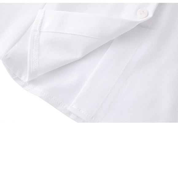 Women's Long Sleeve White Button Down - for work, dress up, formal / casual - Picture 16 of 16